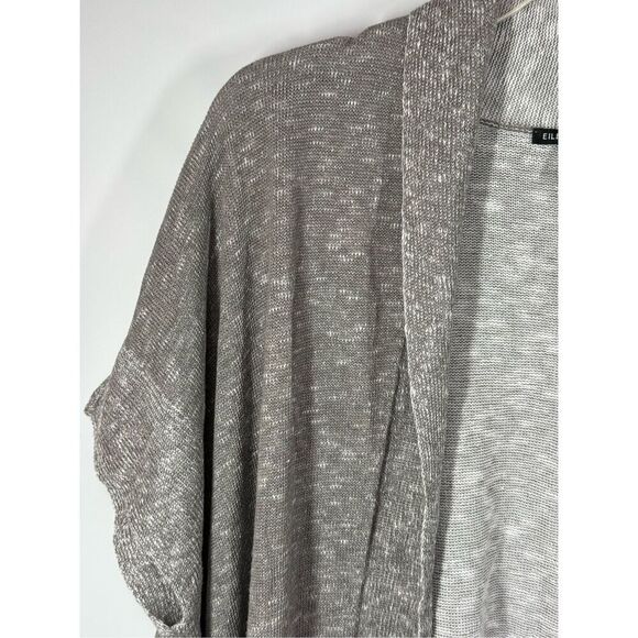 B13 - Eileen Fisher two tone gray open front slub cardigan size small - Picture 6 of 7